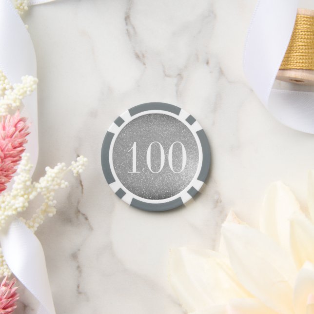 Elegante juego de fichas de póquer de purpurina pl (Boda)