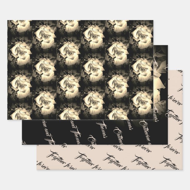 Elegante juego de hojas planas de papel de envolvi (Set)