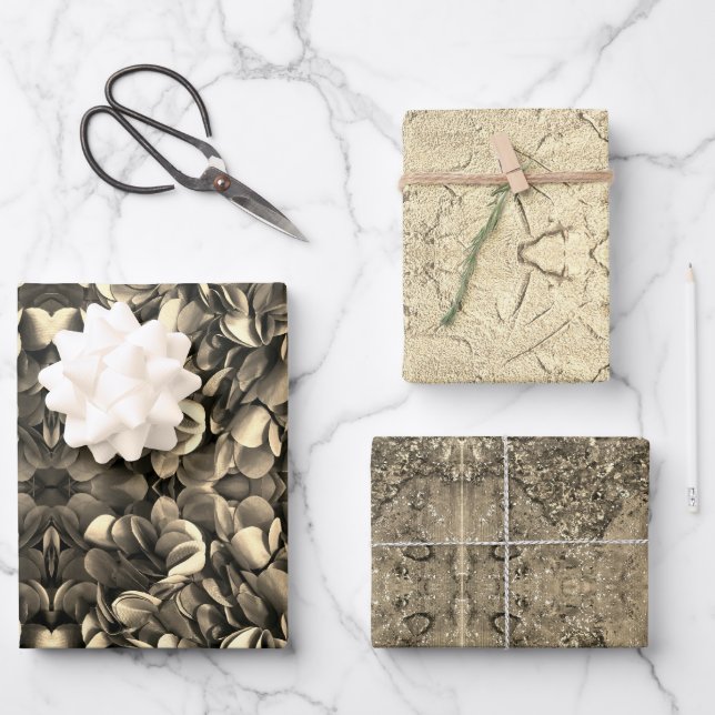 Elegante juego de hojas planas de papel envolvimie (Anverso)