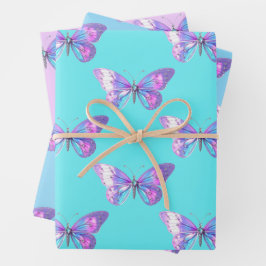 Elegante juego de hojas planas de papel envolvimie