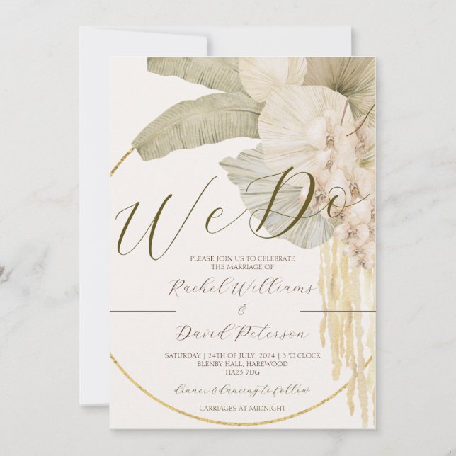 Elegante Juego de Invitación a Boda de Destino RSV (Anverso)