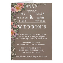 Elegante juego de invitaciones de bodas florales