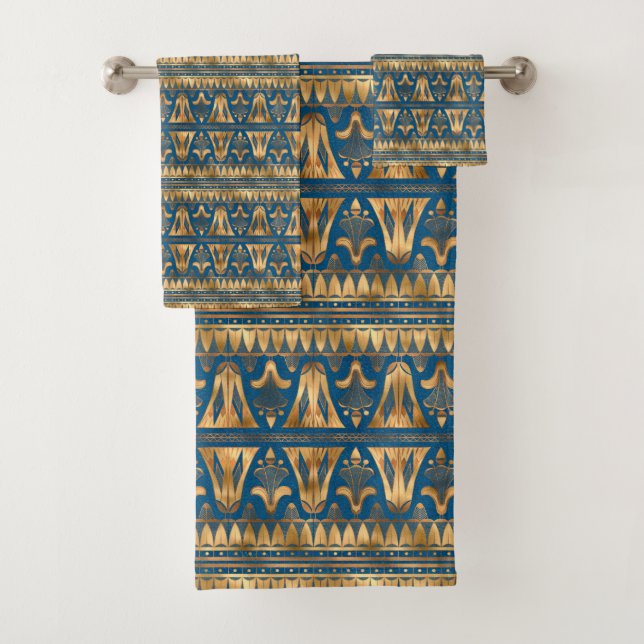 elegante juego de toallas de baño con azulejos de  (In situ)