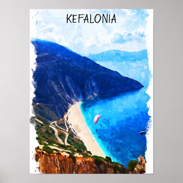 Elegante Kefalonia Grecia Material de arte acuátic (Frente)