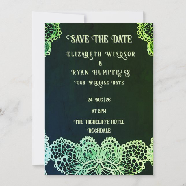 Elegante Lace" Boda Invitación Colección (Anverso)