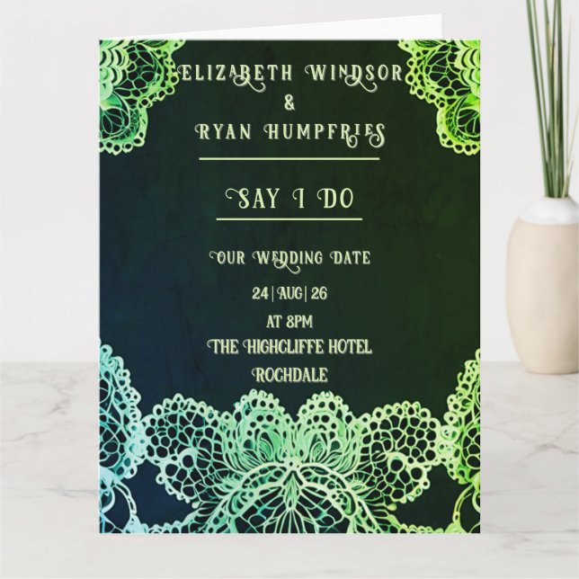 Elegante Lace" Boda Invitación Colección (Anverso)