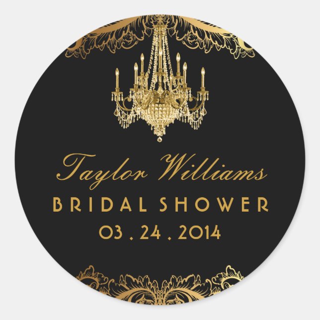 Elegante lámpara de araña vintage Pegatina de duch (Anverso)