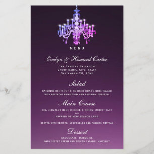 Elegante lámpara veneciana Tarjeta de menú