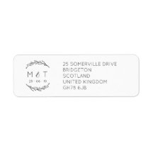 Elegante Laurel Leaf Boda Retorno Etiquetas de Dir