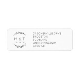 Elegante Laurel Leaf Boda Retorno Etiquetas de Dir