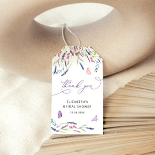 Elegante Lavanda Bridal Shower Gracias etiqueta de