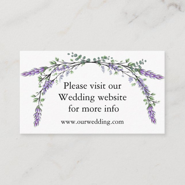 Elegante Lavanda Eucalyptus Boda Tarjeta de Gabine (Anverso)