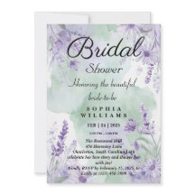 Elegante Lavanda Floral Bridal Ducha Invitación