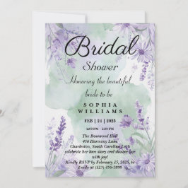 Elegante Lavanda Floral Bridal Ducha Invitación