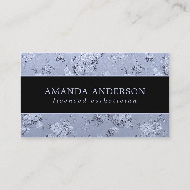 Elegante lavanda floral vintage | Tarjeta de prese (Anverso)