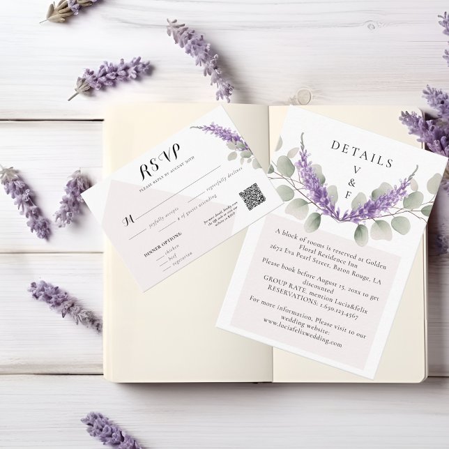 Elegante Lavanda Greeny Eucalyptus Dejar Tarjeta R (Subido por el creador)