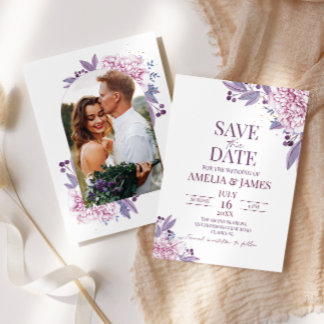 Elegante Lavanda Lilac Photo Arch Invitación Boho
