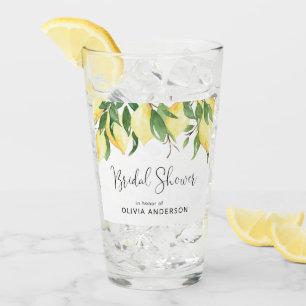 Elegante Lemon Bridal Shower Glass