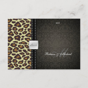 Elegante Leopard / Damask Tarjeta RSVP