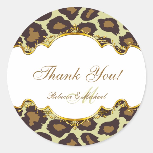 Elegante Leopard Temático Gracias Pegatinas De Bod (Anverso)