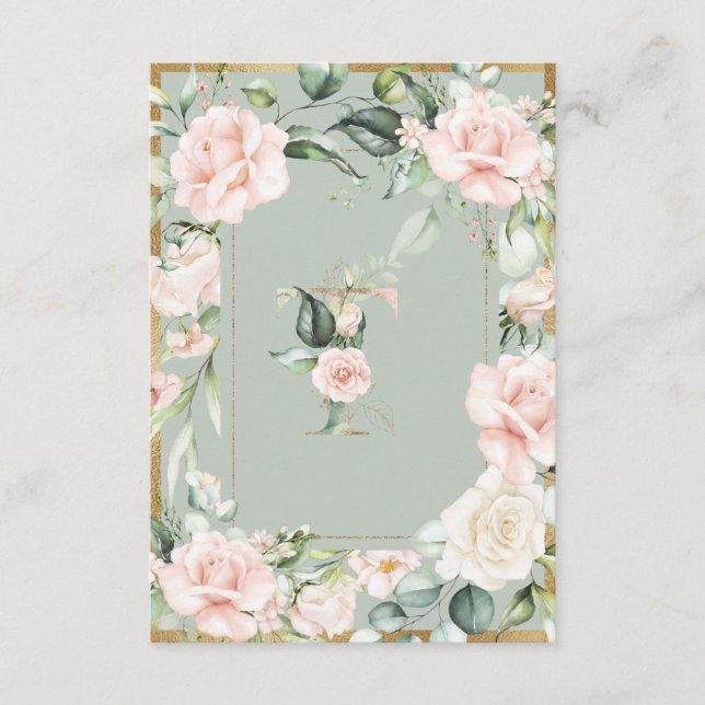 Elegante Letra Monograma T Tarjeta De Agradecimien (Anverso)