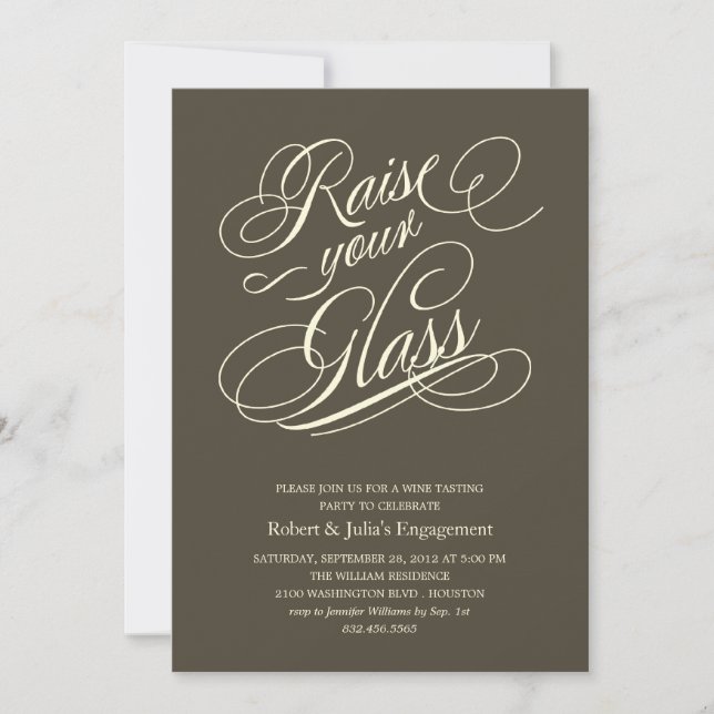 Elegante Levanten Sus Invitaciones Para La Fiesta  (Anverso)