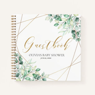 Elegante libro de Baby Shower Eucalyptus Greenery