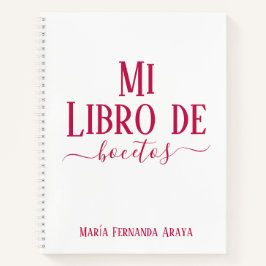 Elegante libro de bocetos blanco regalo para ella