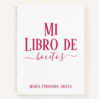 Elegante libro de bocetos blanco regalo para ella