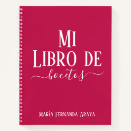 Elegante libro de bocetos fuscia regalo para ella