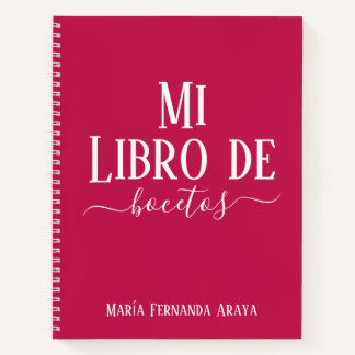 Elegante libro de bocetos fuscia regalo para ella