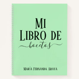 Elegante libro de bocetos soft green para ella