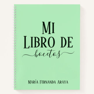 Elegante libro de bocetos soft green para ella