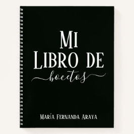 Elegante libro de bocetos verde regalo para ella