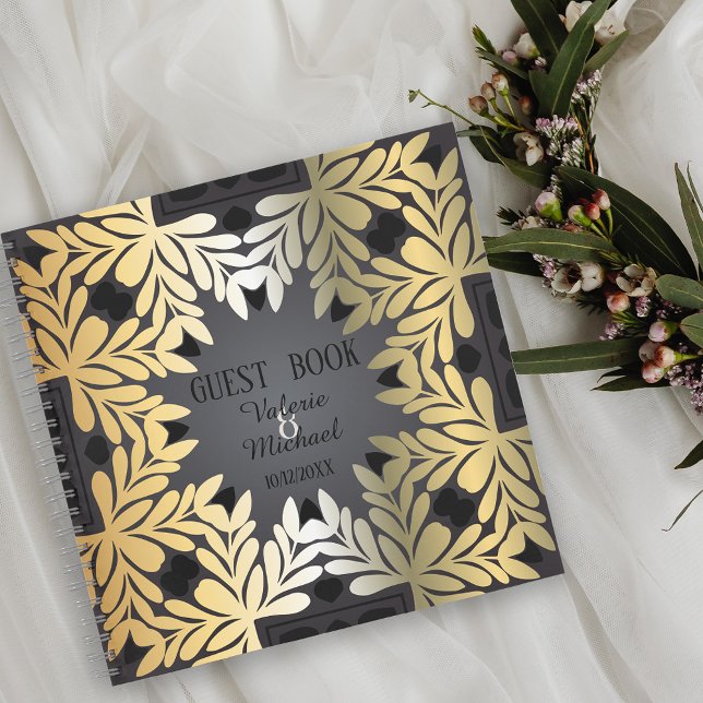 Elegante libro de Boda de cuadros de oro ornado do (Subido por el creador)