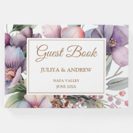 Elegante libro de boda floral acuático