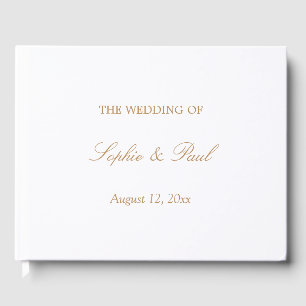 Elegante libro de Bodas beige dorado blanco