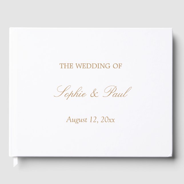 Elegante libro de Bodas beige dorado blanco (Anverso)