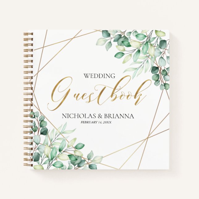 Elegante libro de Bodas botánicos Eucalyptus (Anverso)