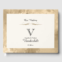 Elegante libro de Bodas de acuarela de oro