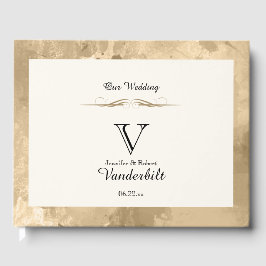 Elegante libro de Bodas de acuarela de oro