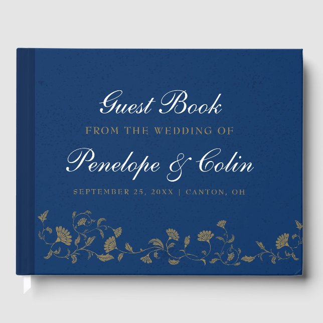 Elegante libro de Bodas de la Biblioteca Azul Vint (Anverso)