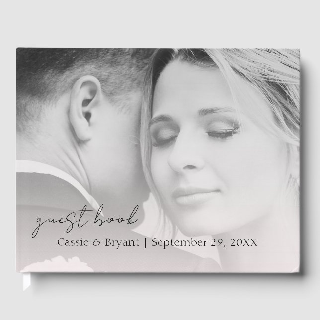 Elegante libro de Bodas de Moda rosa Rubor moderno (Anverso)