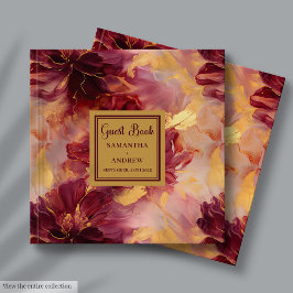 Elegante libro de Bodas de oro de Rubor en Borgoña