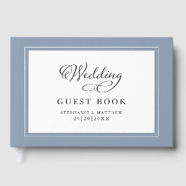 Elegante libro de bodas Dusty Blue Border