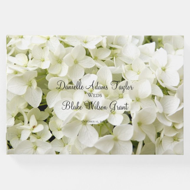 Elegante libro de Bodas florales Hydrangea blanca (Anverso)