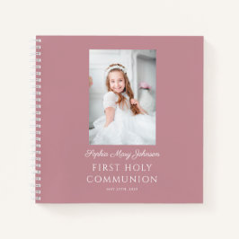 Elegante libro de Chica rosa de primera comunión