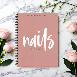 Elegante libro de citas de Rosa Gold Nails