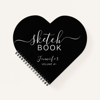Elegante libro de esbozo personalizado negro tu no