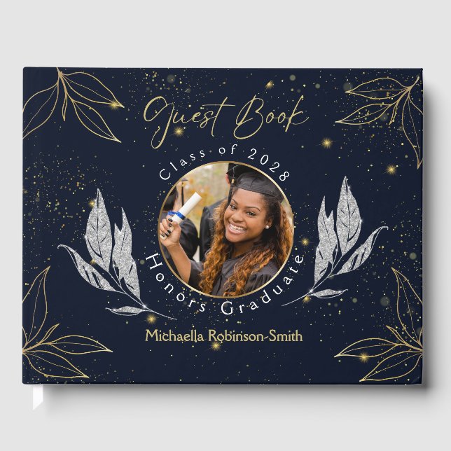 Elegante libro de graduación de oro de la marina (Anverso)